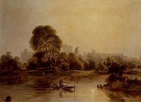 Blick über die Themse auf das Windsor Castle van William Fowler