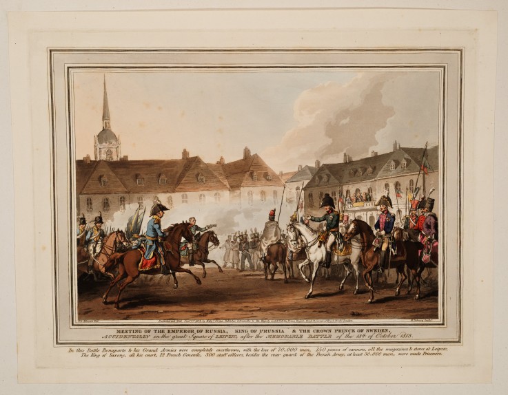 The Meeting of the Emperors of Russia und Austria, King of Prussia and Crown Prince of Sweden in Lei van William Heath