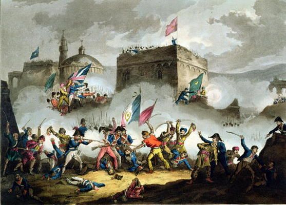 Defence of the breach at St. Jean d'Acre, May 8th 1799, from 'The Martial Achievements of Great Brit van William Heath