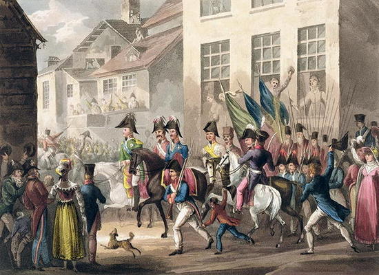 Entrance of the Allies into Paris, March 31st 1814, from 'The Martial Achievements of Great Britain van William Heath