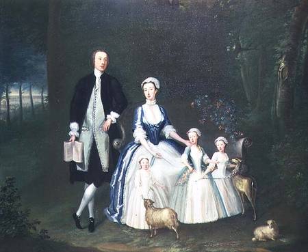 Baptist Noel, 4th Earl of Gainsborough and His Wife, Elizabeth, with their Children van William Henesy