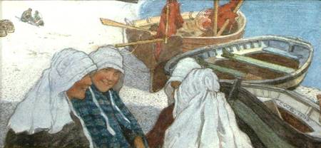 Breton Fishergirls van William Henry Bartlett