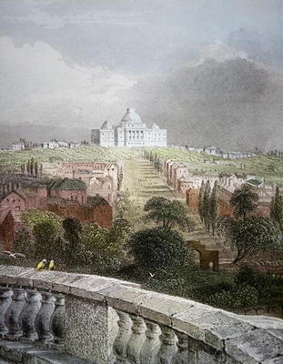 View of the Capitol from the White House in 1840 (coloured engraving) van William Henry Bartlett