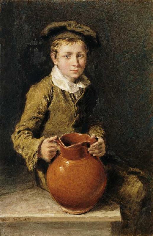 Junge mit einem Krug van William Henry Hunt