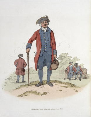 Chelsea Pensioner, from 'Costume of Great Britain', published by William Miller, 1805 (colour litho) van William Henry Pyne