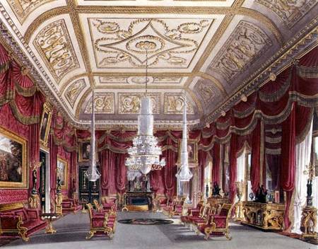 The Crimson Drawing Room, Carlton House from Pyne's 'Royal Residences' van William Henry Pyne