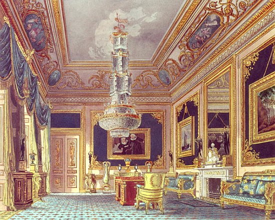 The Blue Velvet Room, Carlton House from Pyne''s ''Royal Residences'' van William Henry Pyne