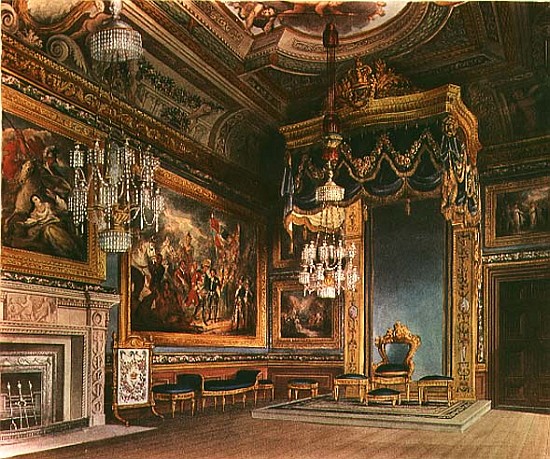 The King''s Audience Chamber, Windsor Castle from Pyne''s ''Royal Residences'' van William Henry Pyne