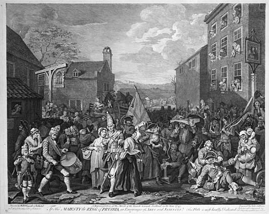 A Representation of the March of the Guards towards Scotland in the Year 1745, published 1750 van William Hogarth