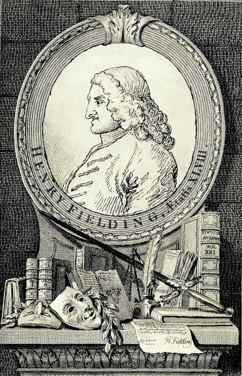 Portrait of the novelist and playwright Henry Fielding (1707-1754) van William Hogarth