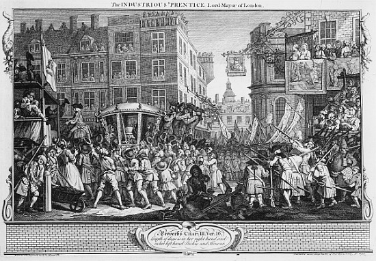 The Industrious ''Prentice Lord Mayor of London, plate XII of ''Industry and Idleness'' van William Hogarth