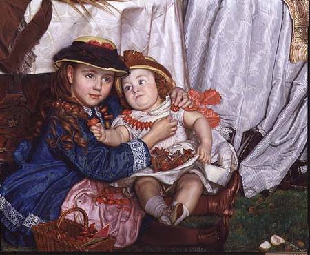 Lady Fairbairn with her Children, detail of Constance and James van William Holman Hunt