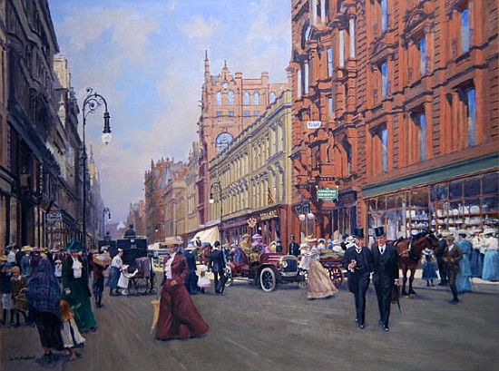 ''Buchanan Street in 1910'' (oil on board)  van William  Ireland