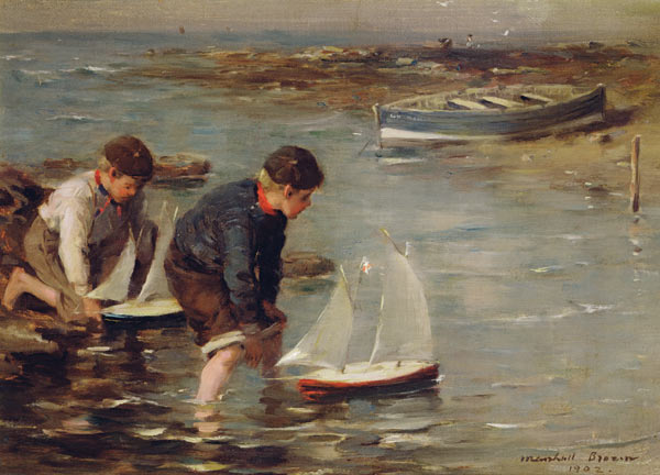 Starting the Race, 1902 (oil on canvas board) van William Marshall Brown