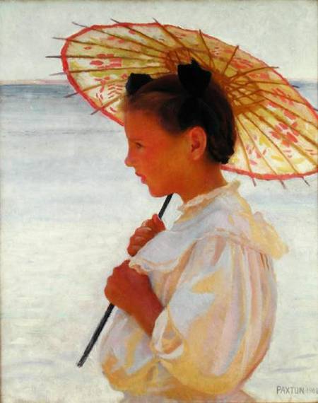 Girl with a Chinese Parasol van William McGregor Paxton