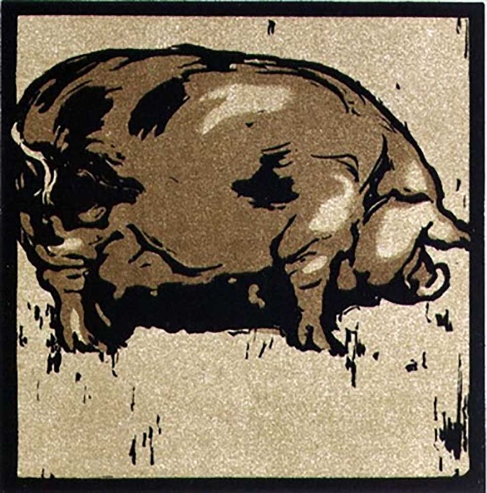 The Learned Pig, from The Square Book of Animals, published by William Heinemann, 1899 van William Nicholson