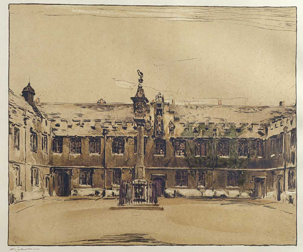 The Front Quad of Corpus Christi College, Oxford van William Nicholson