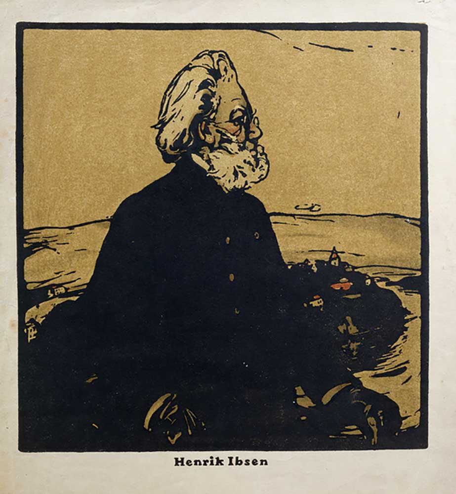 Henrik Ibsen (1828-1906) illustration from Twelve Portraits, published 1899 van William Nicholson