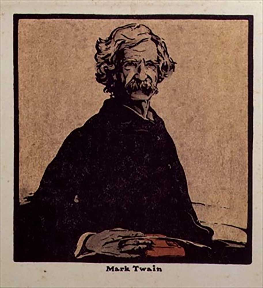 Mark Twain (1835-1910) illustration from Twelve Portraits, published 1899 van William Nicholson
