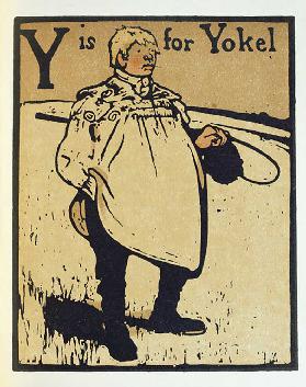 Y is for Yokel, illustration from An Alphabet, published by William Heinemann, 1898