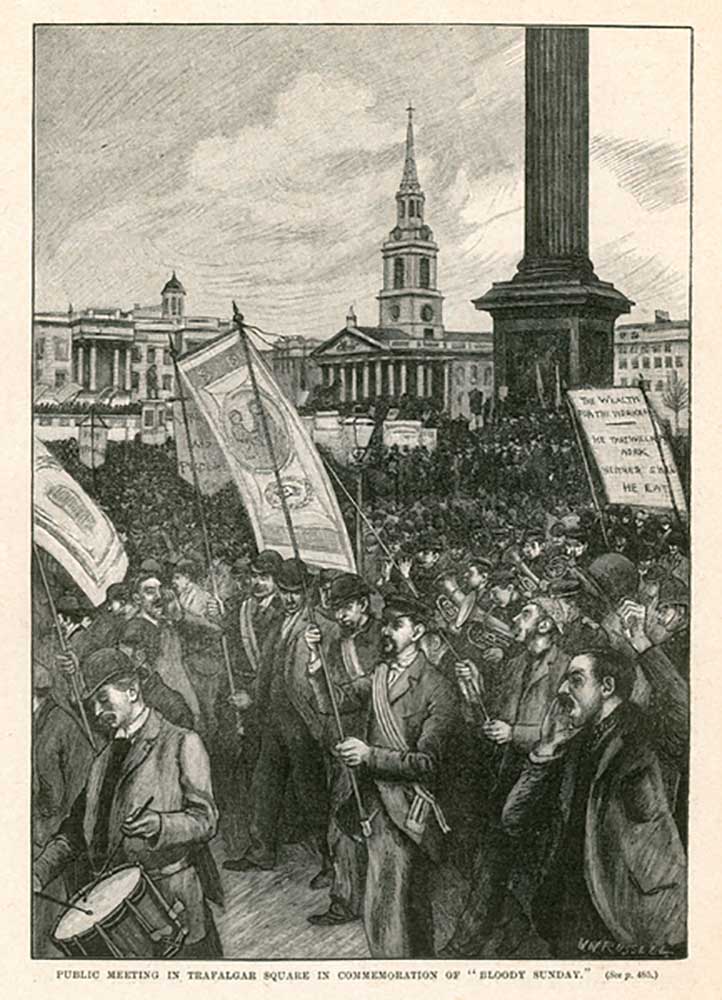 Public meeting in Trafalgar Square in commemoration of Bloody Sunday van William Russell
