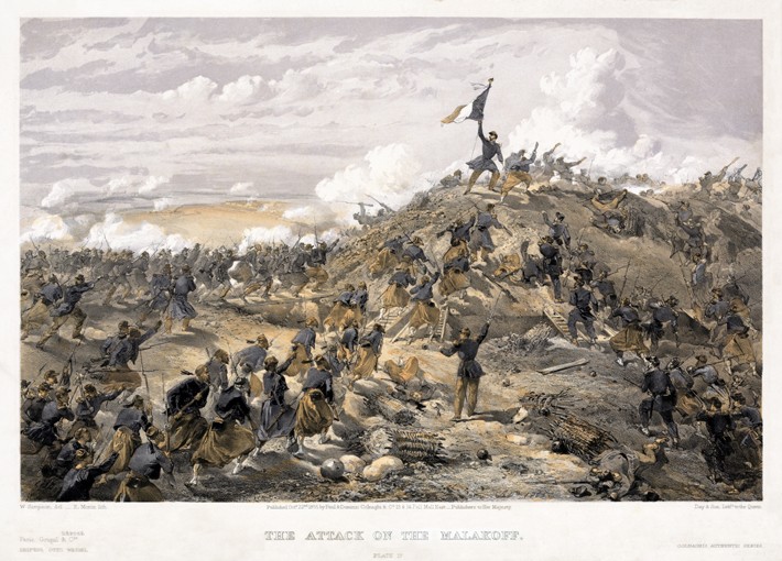 Attack on the Malakoff redoubt on 7 September 1855 van William Simpson