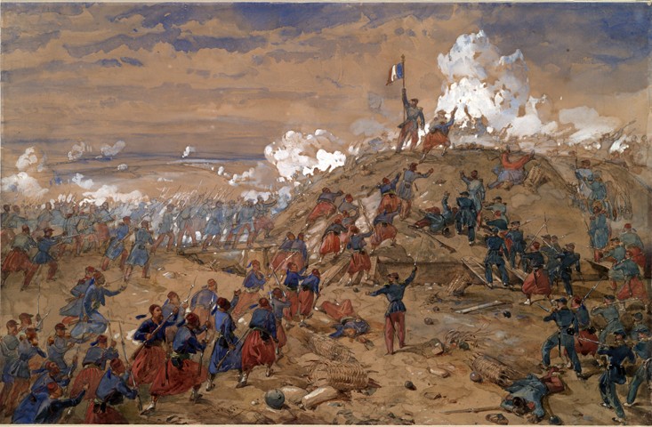 Attack on the Malakoff redoubt on 7 September 1855 van William Simpson