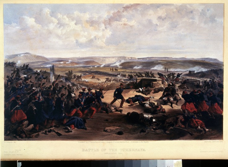 The Battle of Chernaya River on August 16, 1855 van William Simpson