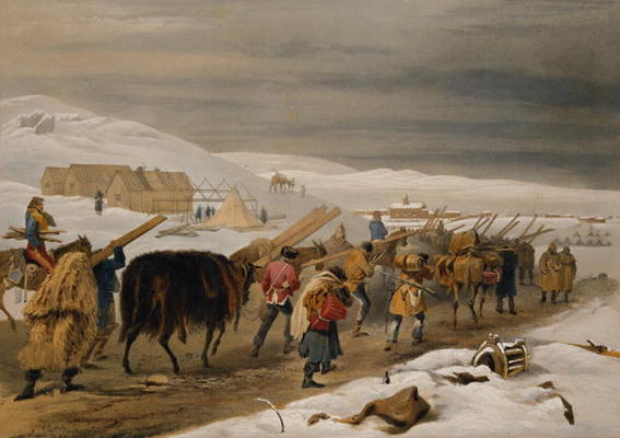 Huts and Warm Clothing for the Army, plate from 'The Seat of War in the East', pub. by Paul & Domini van William Simpson