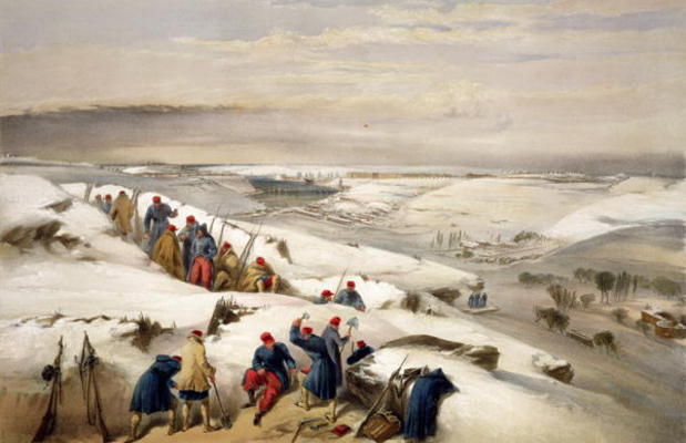 Sebastopol from the Extreme Right of the Trench Attack, plate from 'The Seat of War in the East', pu van William Simpson
