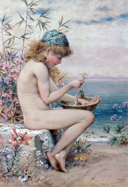 Girl with a Basket of Coral van William Stephen Coleman