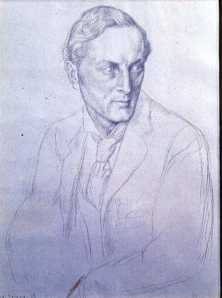 Portrait of Sir Henry John Newbolt (1862-1938) poet van William Strang