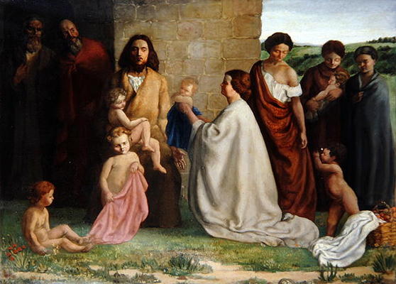 'Suffer little children to come unto me', 1905 (oil on canvas) van William Strang