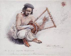 Nubian Playing Tambourine
