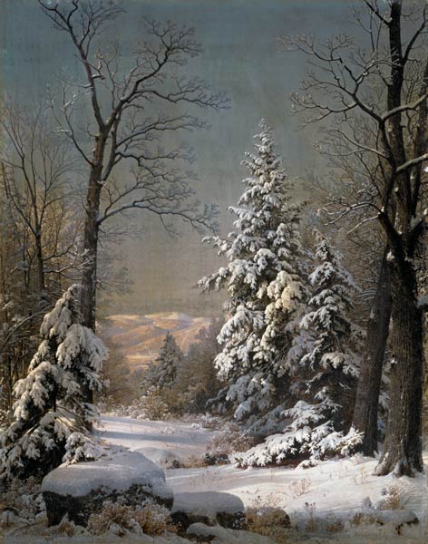Met sneeuw bedekte bomen van William Trost Richards