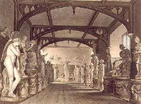 The Statue Gallery, illustration from the 'History of Oxford', engraved by Frederick Christian Lewis