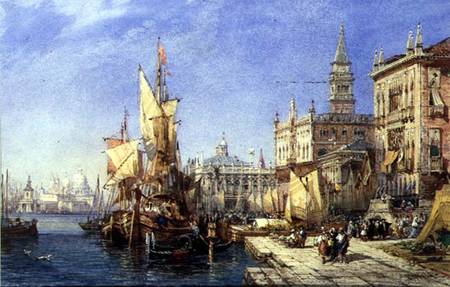 The Riva degli Schiavoni, Venice  on van William Wyld