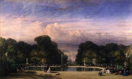 The Tuileries Gardens, with the Arc de Triomphe in the Distance van William Wyld