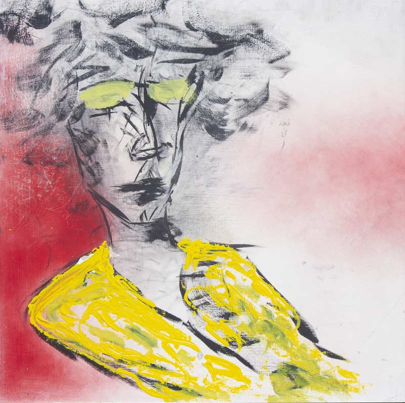 Woman in yellow dress van Eduard Wilting