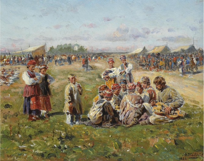 The Village Fair van Wladimir Jegorowitsch Makowski