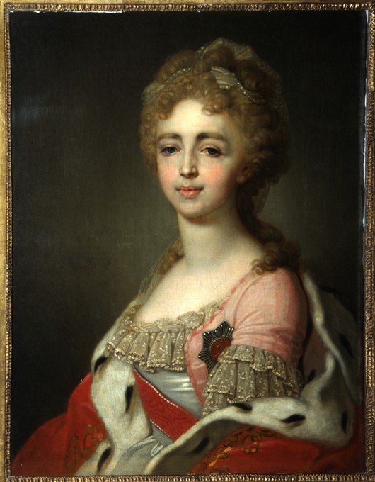 Portrait of Grand Duchess Alexandra Pavlovna (1783-1801), Daughter of Emperor Paul I van Wladimir Lukitsch Borowikowski