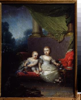 Portrait of Grand Duchess Anna Pavlovna and Grand Duke Nicholas Pavlovich as children