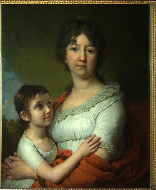 Portrait of A.E. Labzina and her foster-daughter S.A. Mudrova van Wladimir Lukitsch Borowikowski