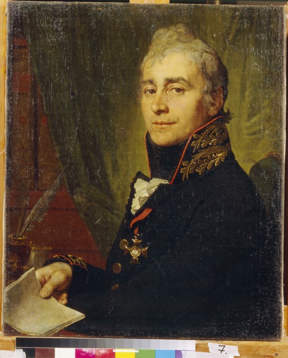 Portrait of Alexander Fedoseyevich Bestuzhev (1761-1810) van Wladimir Lukitsch Borowikowski
