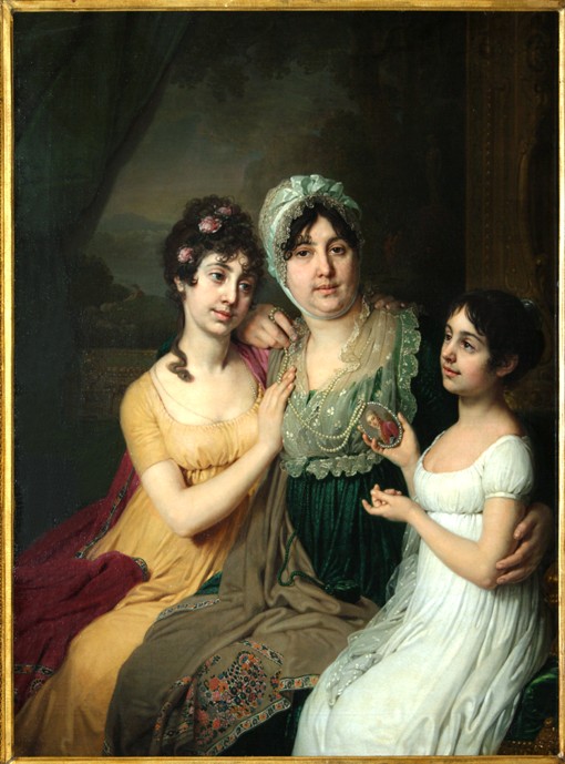 Portrait of Countess Anna Bezborodko with her daughters Lyubov and Cleopatra van Wladimir Lukitsch Borowikowski