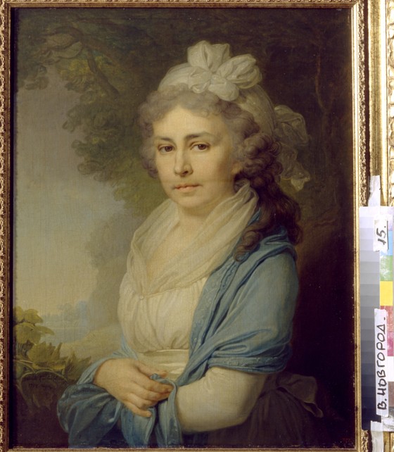 Portrait of Yelizaveta Ivanovna Neklyudova (1773-1796), née Levashova van Wladimir Lukitsch Borowikowski