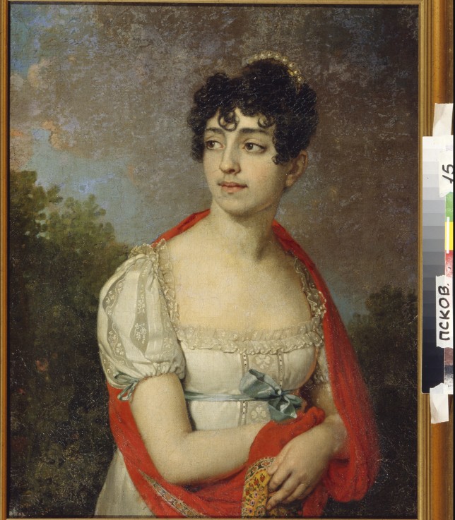 Portrait of Princess Maria Fyodorovna Baryatinskaya van Wladimir Lukitsch Borowikowski