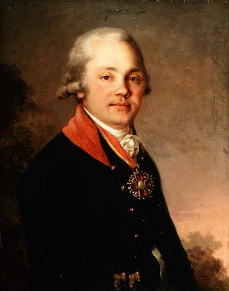 Portrait of Alexander Dmitrievich Arseniev (1766-1823) van Wladimir Lukitsch Borowikowski