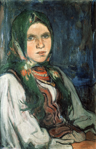 Landmädchen (Wiejska dziewczyna) van Wladyslaw Slewinski