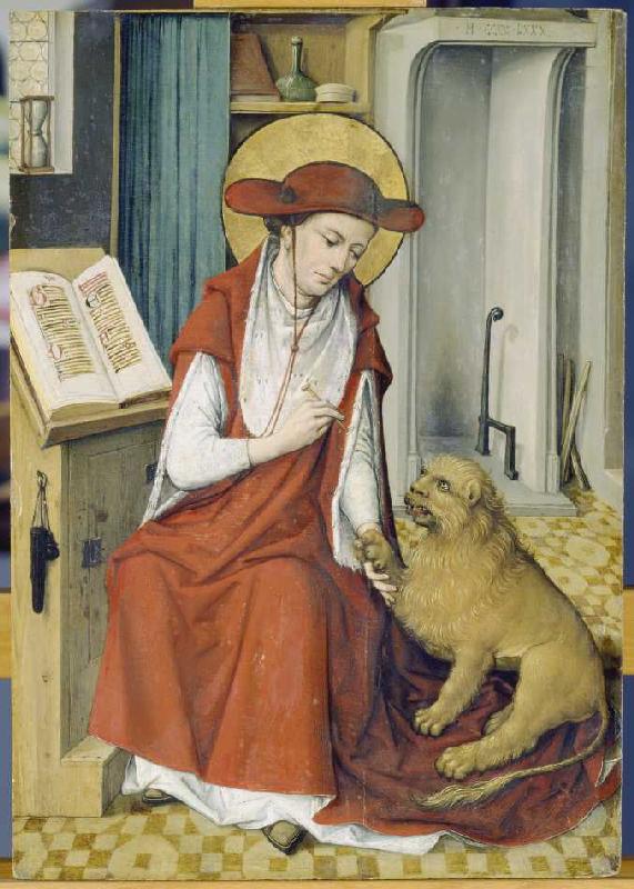 Der heilige Hieronymus mit dem Löwen. van Wojciech Styka